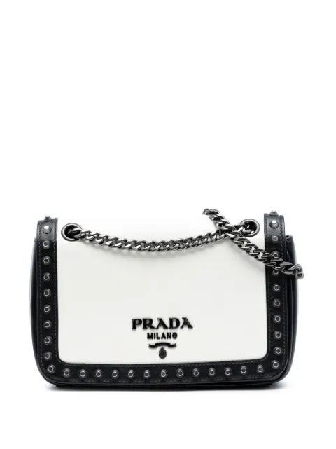 Prada Pre-Owned 2000-2025 Small Studded Glace Calf Chain Flap shoulder bag