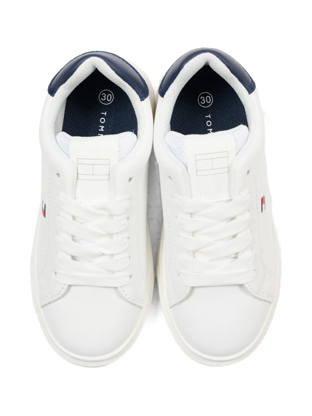 Tommy Hilfiger Junior Logo-patch Sneakers In White