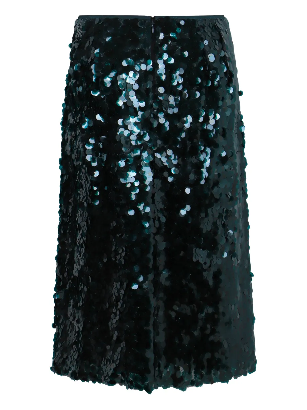 Vince Bias Sequin-embellished Midi Skirt In Green