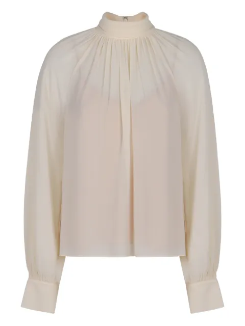 Vince high-neck draped blouse