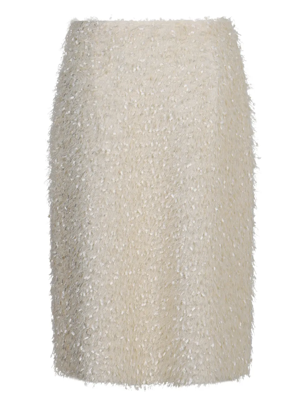 Vince Fringed Midi Skirt In Neutral