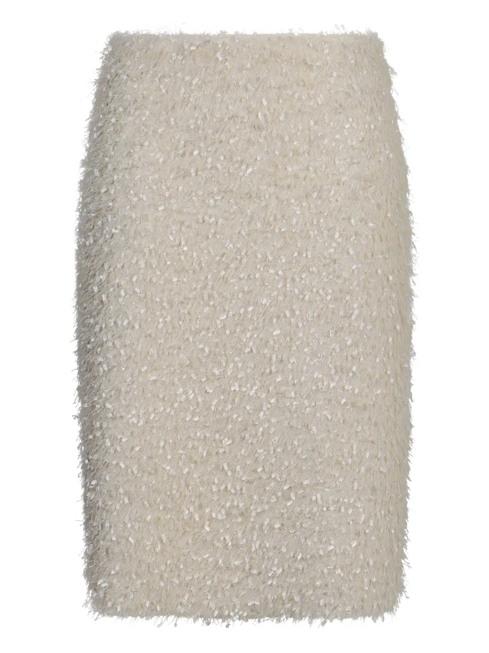 Vince Fringed Midi Skirt In Neutral