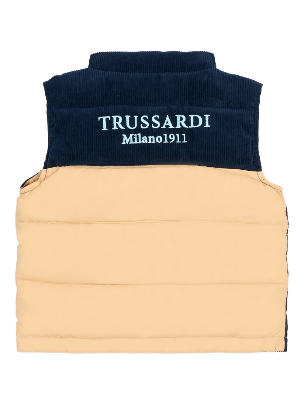 TRUSSARDI JUNIOR corduroy-textured button-fastening gilet - Blauw