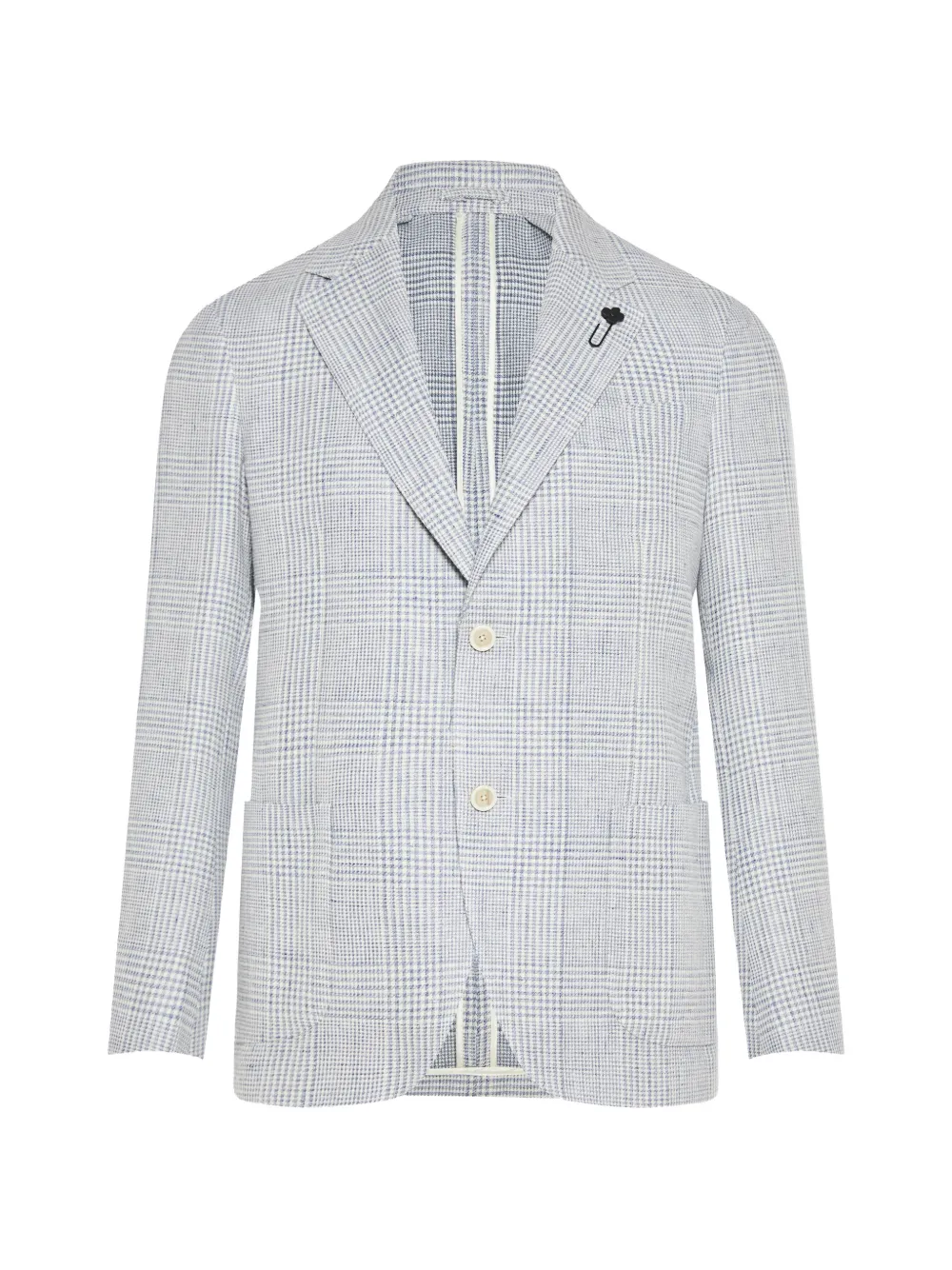 Lardini checked single-breasted blazer - Grey