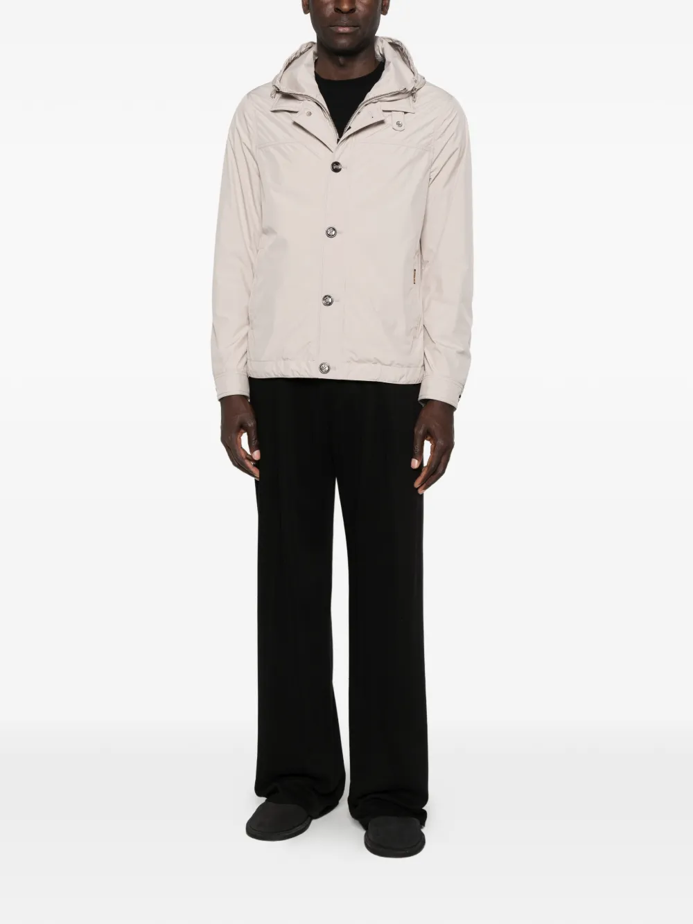 Moorer Dalens jack met knoopsluiting en capuchon Beige