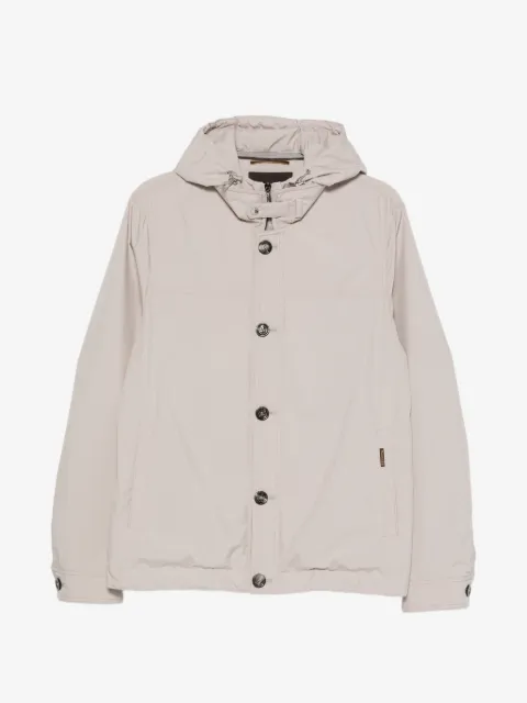 Moorer Dalens hooded button-fastening jacket