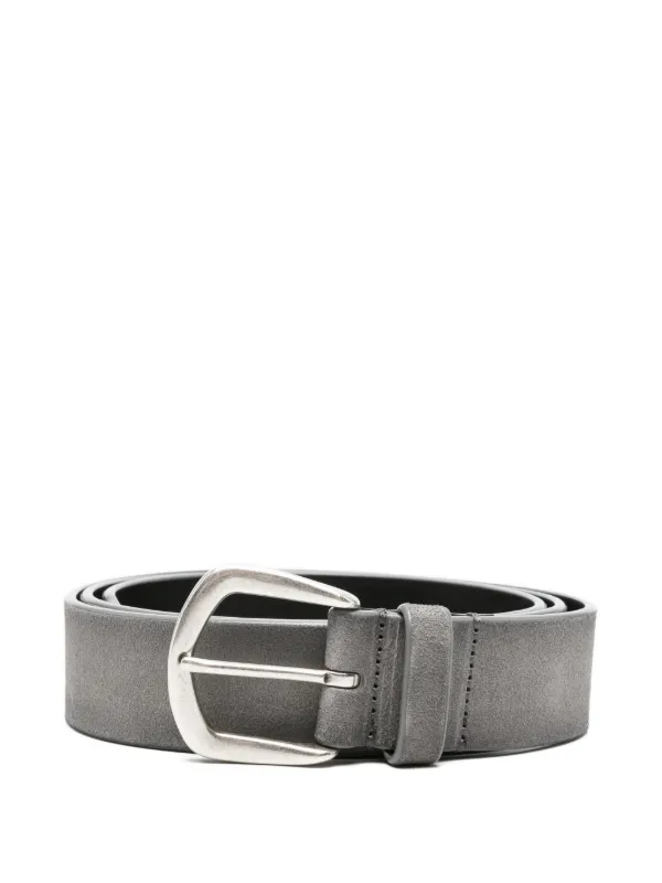 Officine Creative Suede Buckle Belt in Grey