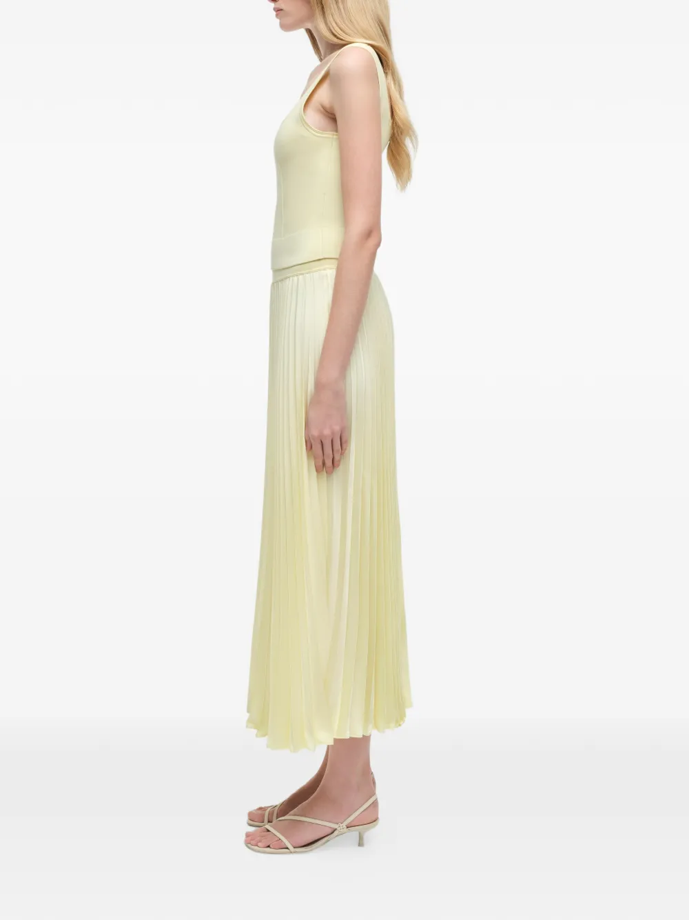  Simkhai Melanie Pleated Midi Skirt - Yellow 