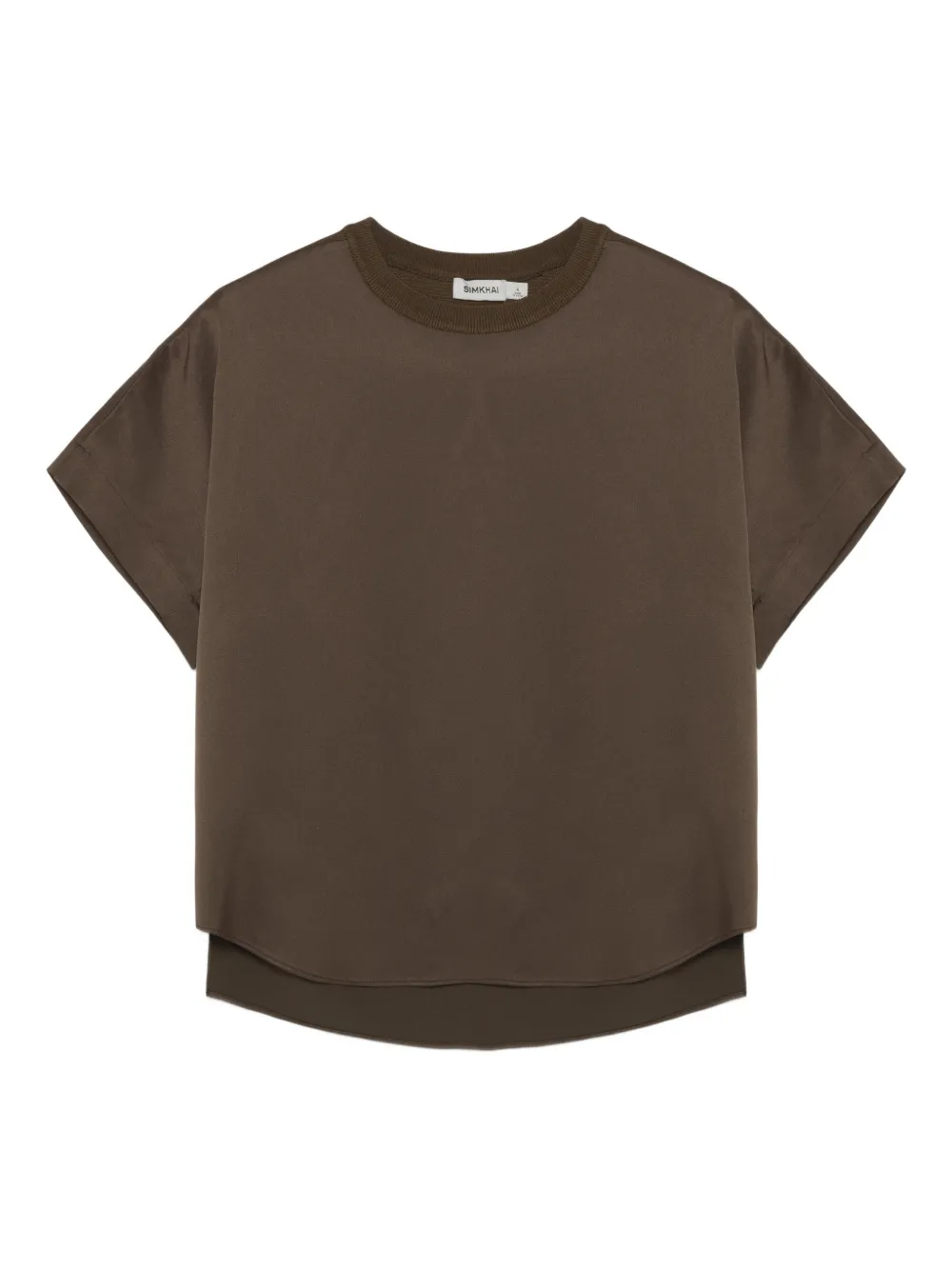 Simkhai Addy Round-neck Blouse In Brown