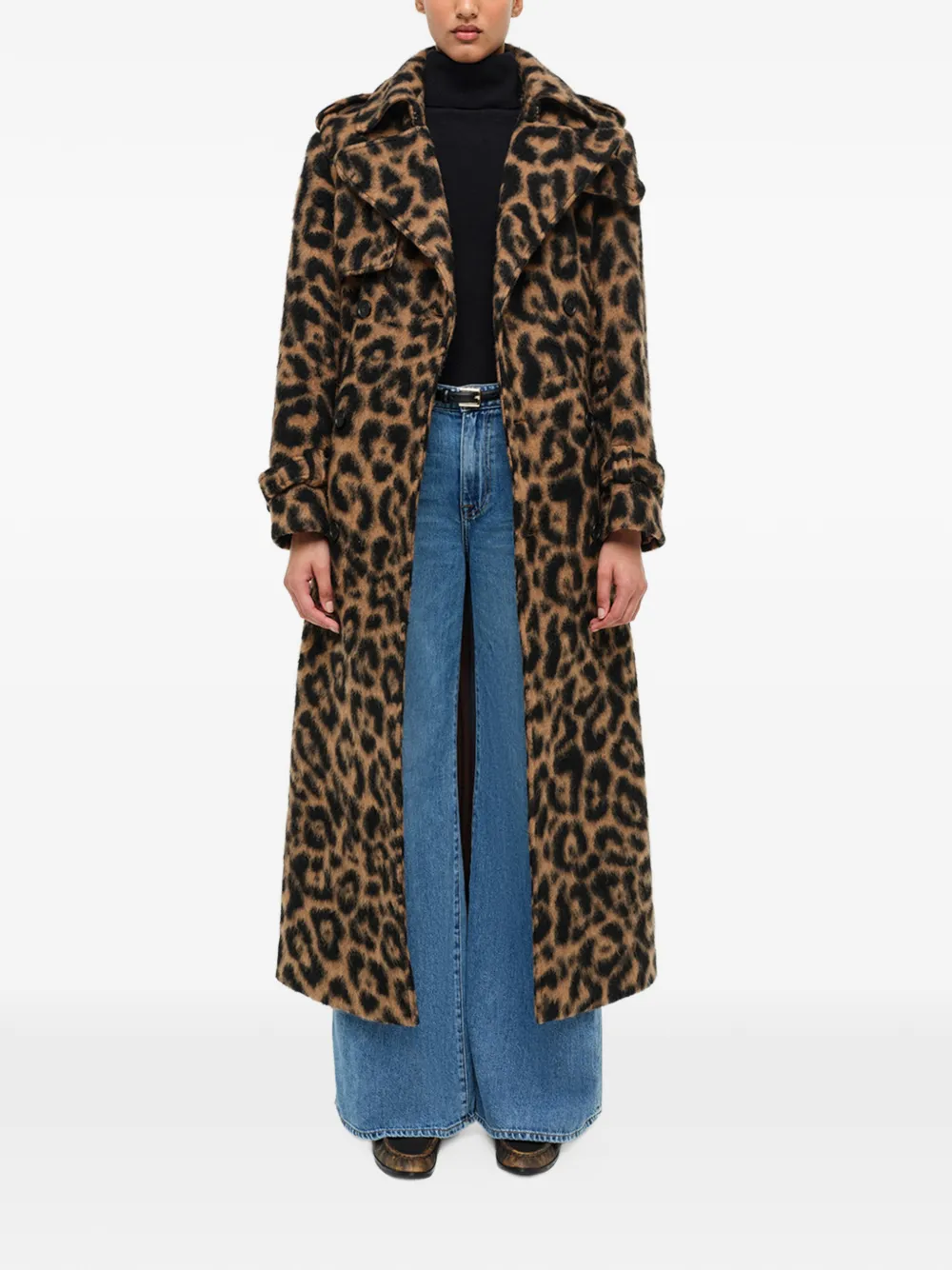 Simkhai Rumi belted leopard coat | Double Breasted & Peacoats | Image 2