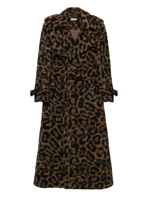 Simkhai Rumi belted leopard coat