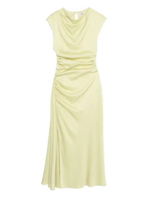 Simkhai Burke draped gathered satin midi dress