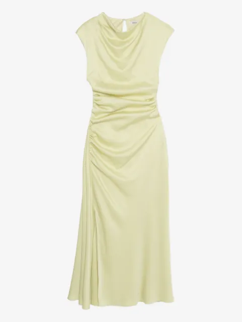 SIMKHAI  Burke draped gathered satin midi dress