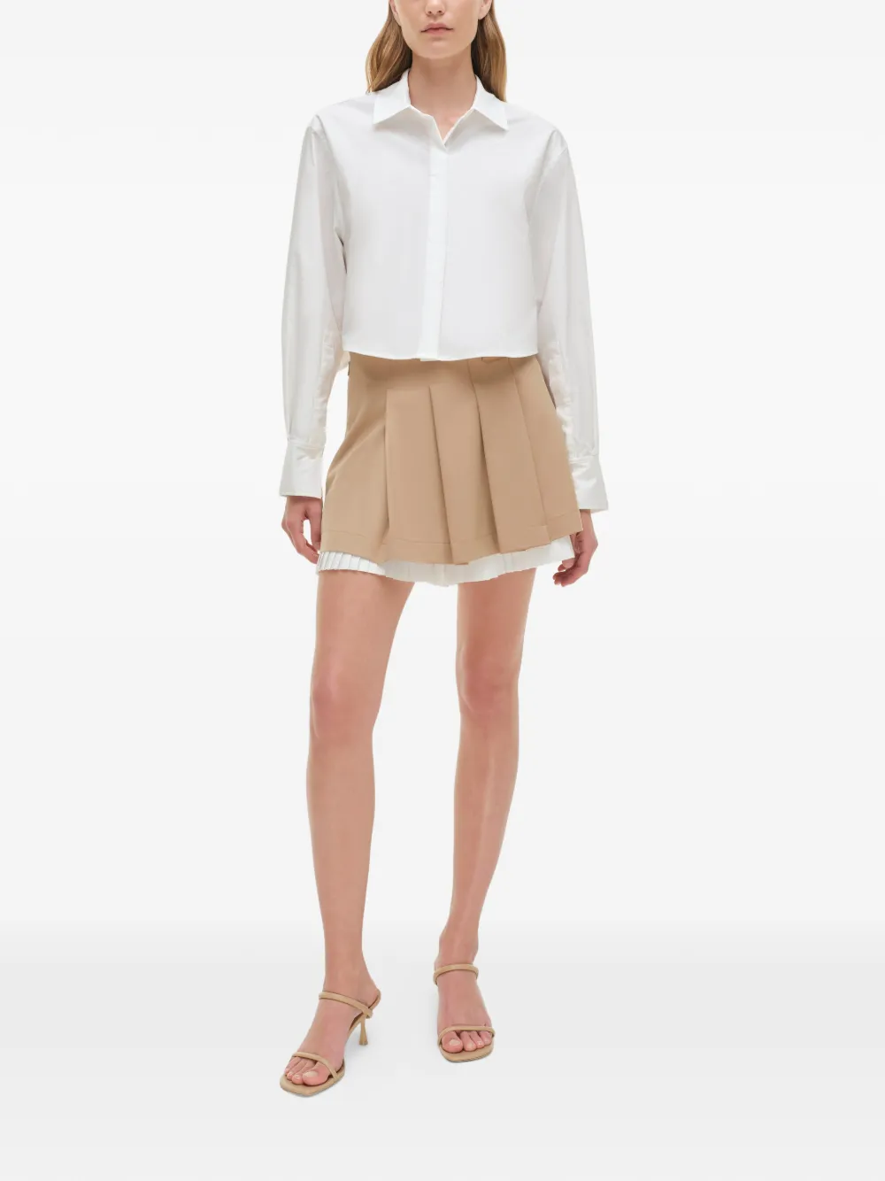 Simkhai Suzie geplooide skorts Beige