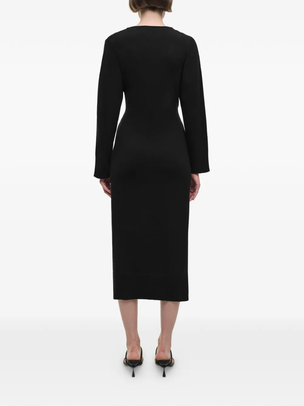 Simkhai Skyla Wrap-effect Knitted Midi Dress In Black