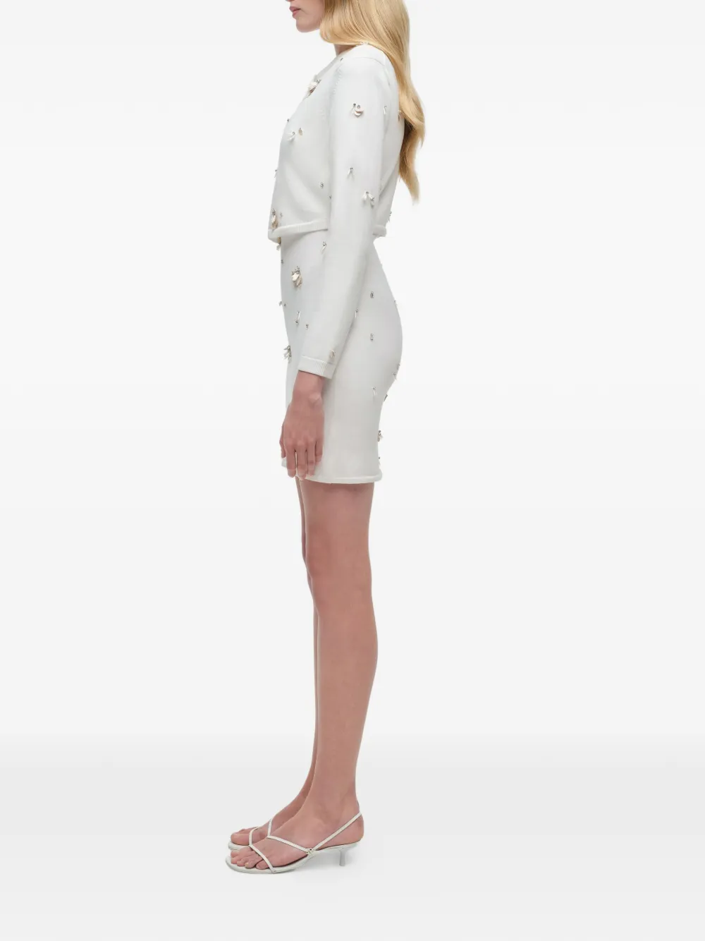 SIMKHAI Zadie verfraaid cropped vest Wit