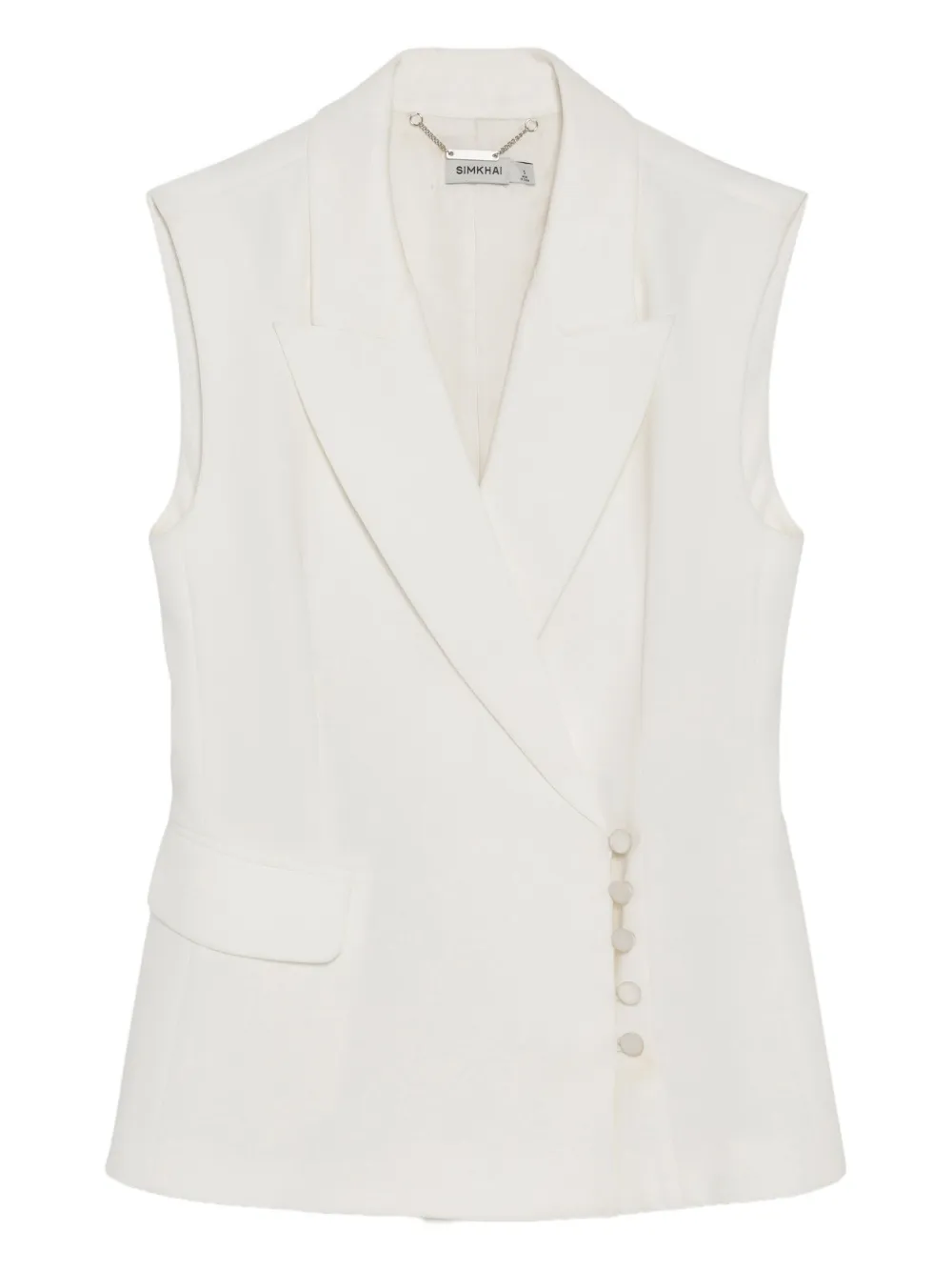 Simkhai Valarie crossover-front blazer vest | White | Image 1