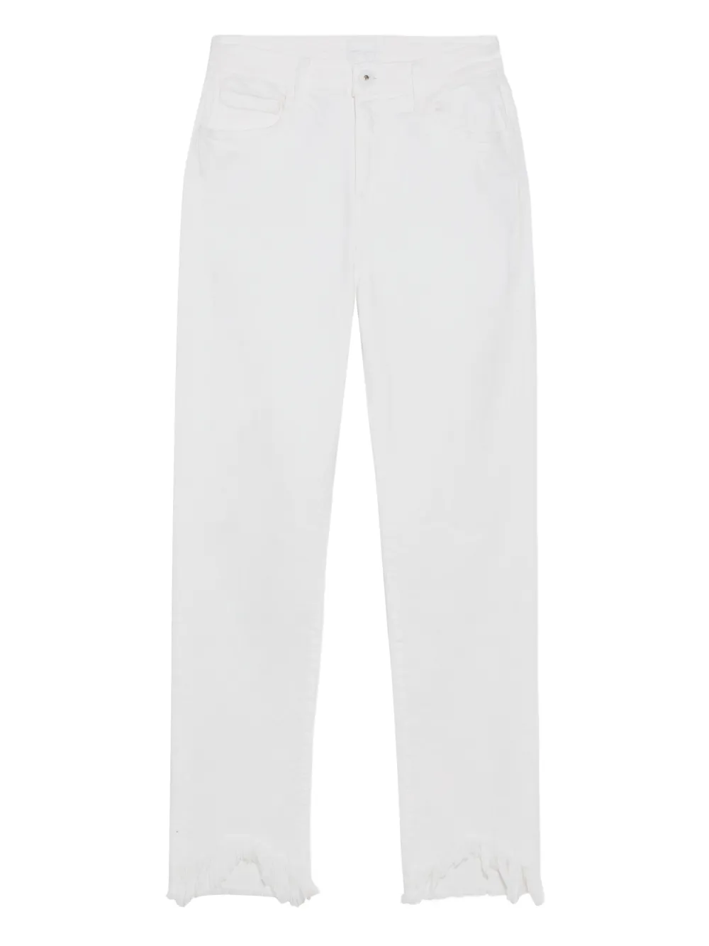 Simkhai River Straight-Leg-Jeans mit ausgefranstem Saum - Weiß