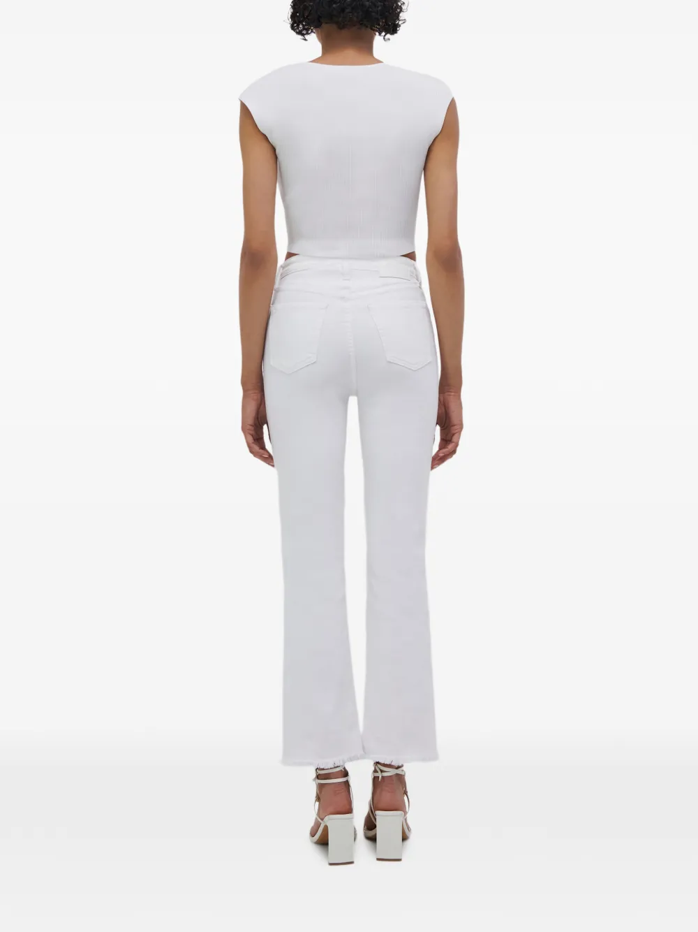 SIMKHAI River straight jeans met franje afwerking Wit