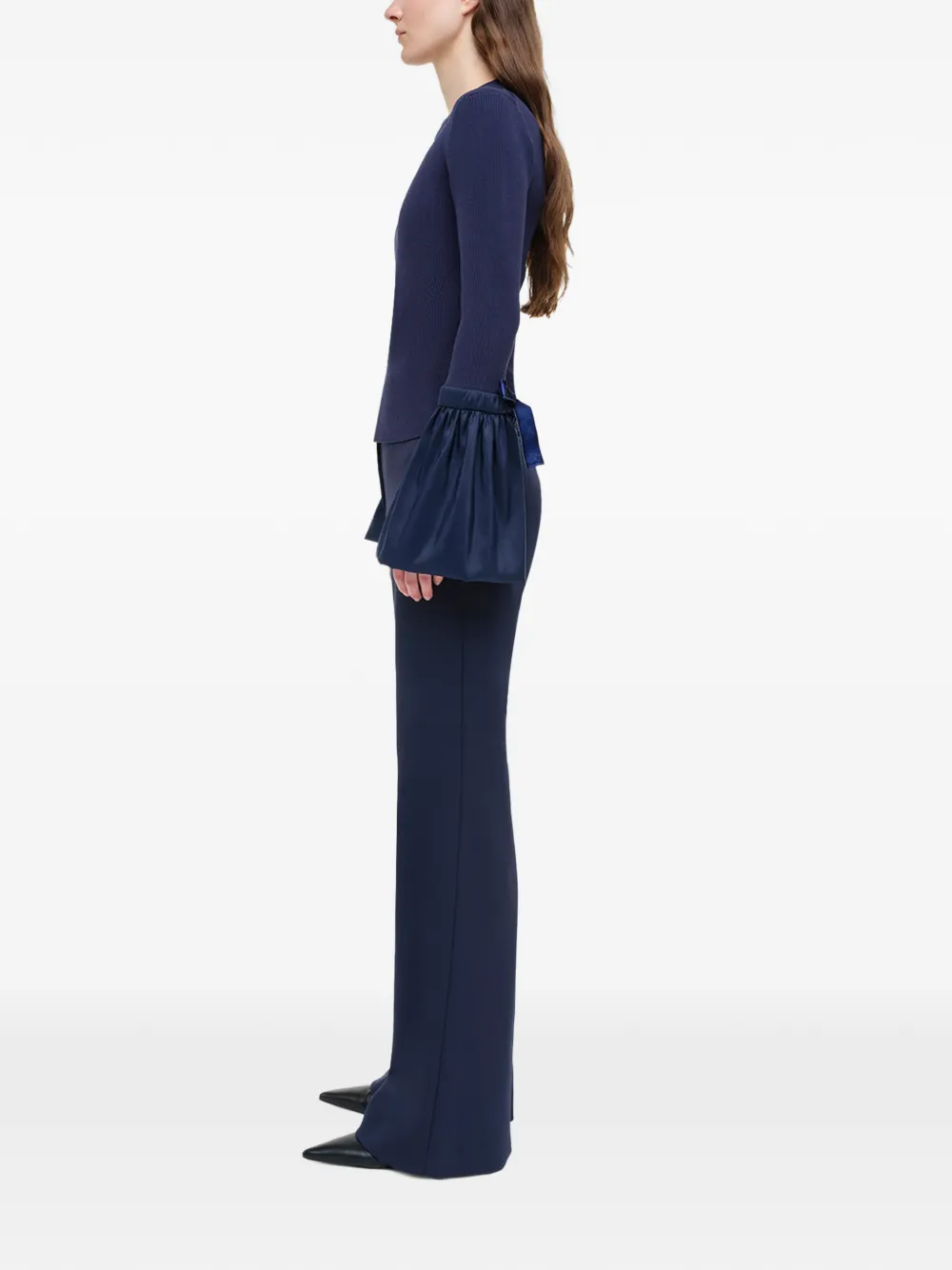  Simkhai Agata Taffeta Knitted Top - Blue 