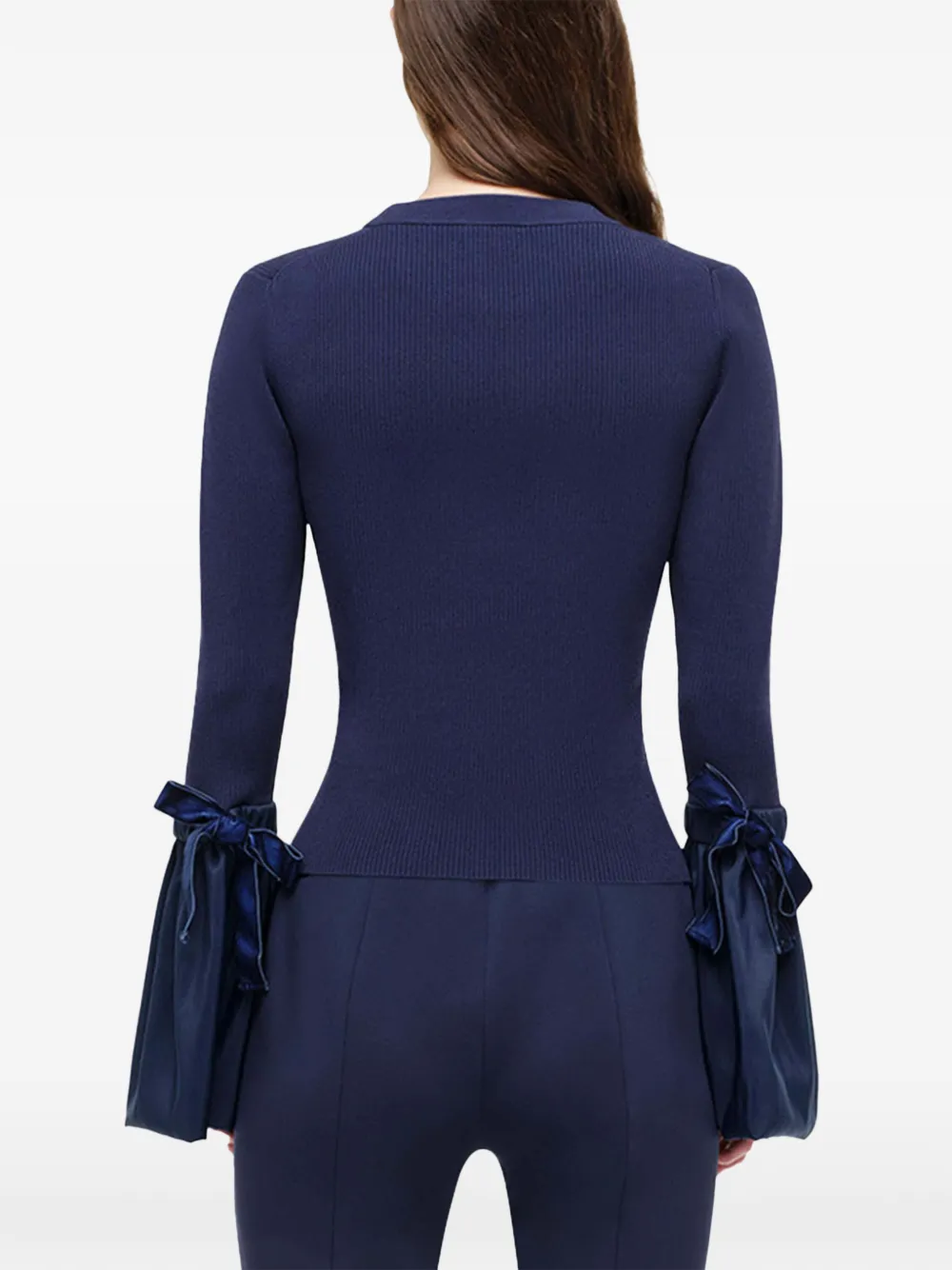 SIMKHAI Agata taffeta gebreide top Blauw