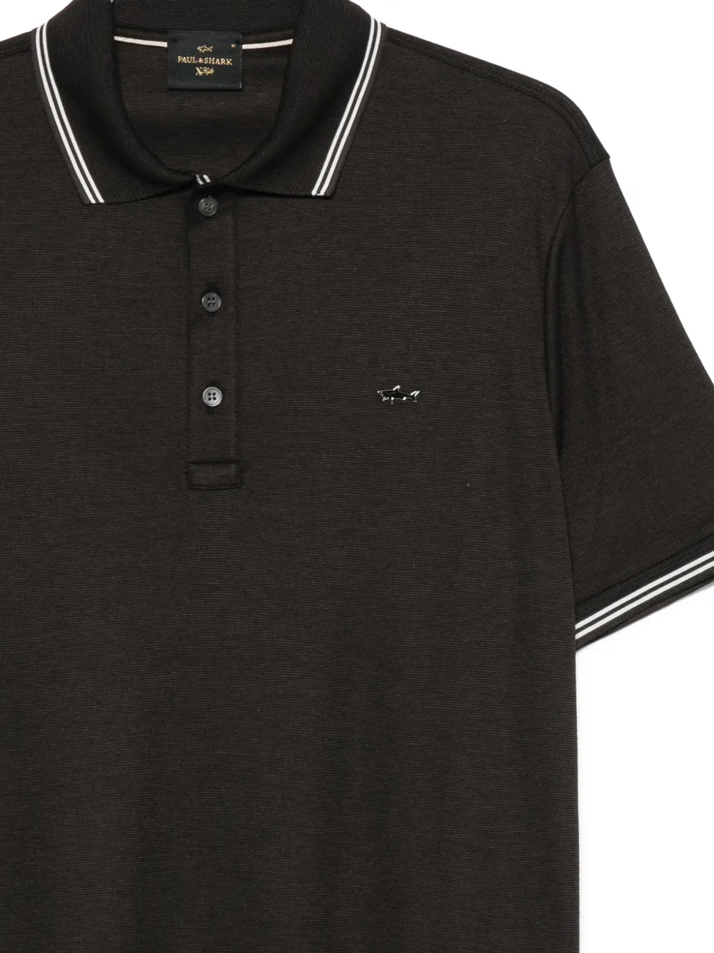 Paul & Shark Poloshirt met logoplakkaat Zwart
