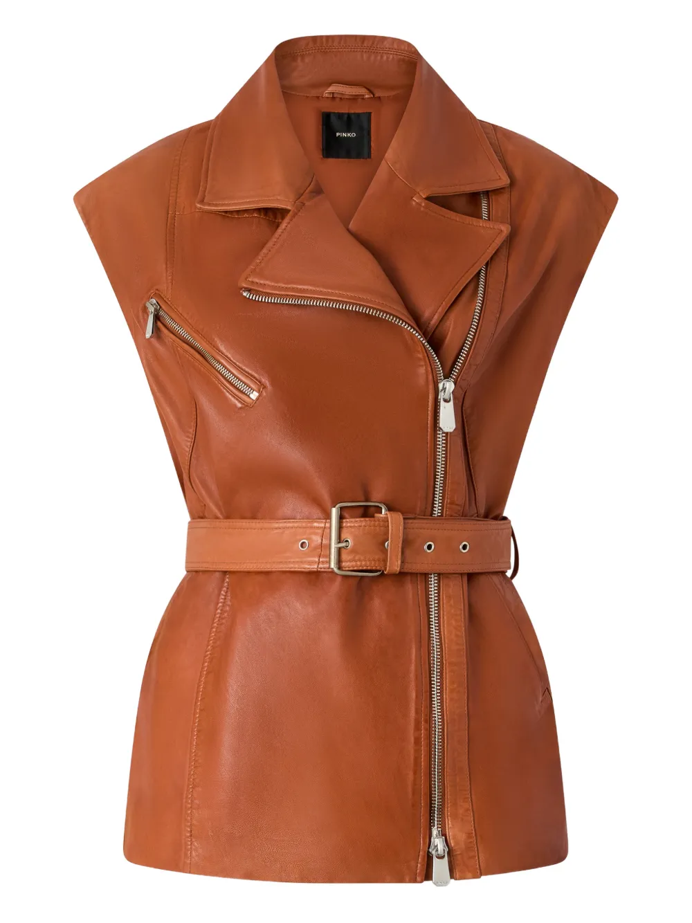 PINKO belted gilet - Brown