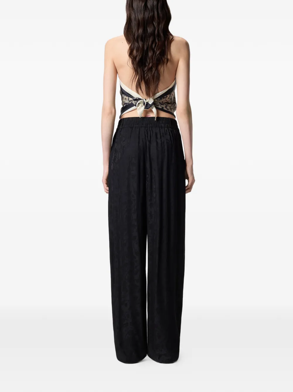 PINKO Broek met bloemen-jacquard Zwart
