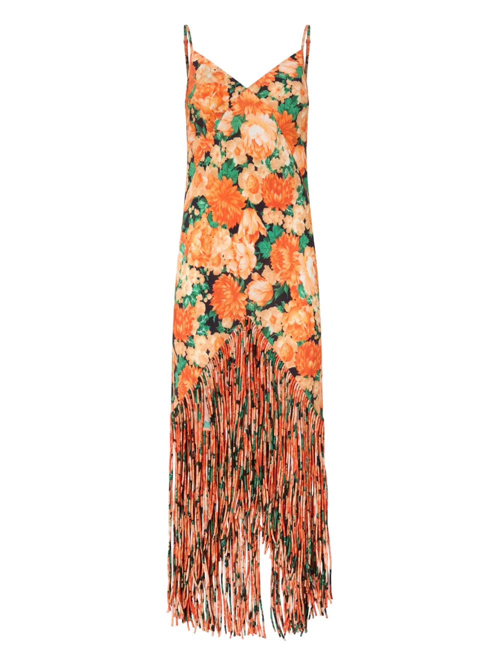 PINKO Kleid mit Fransen - Orange