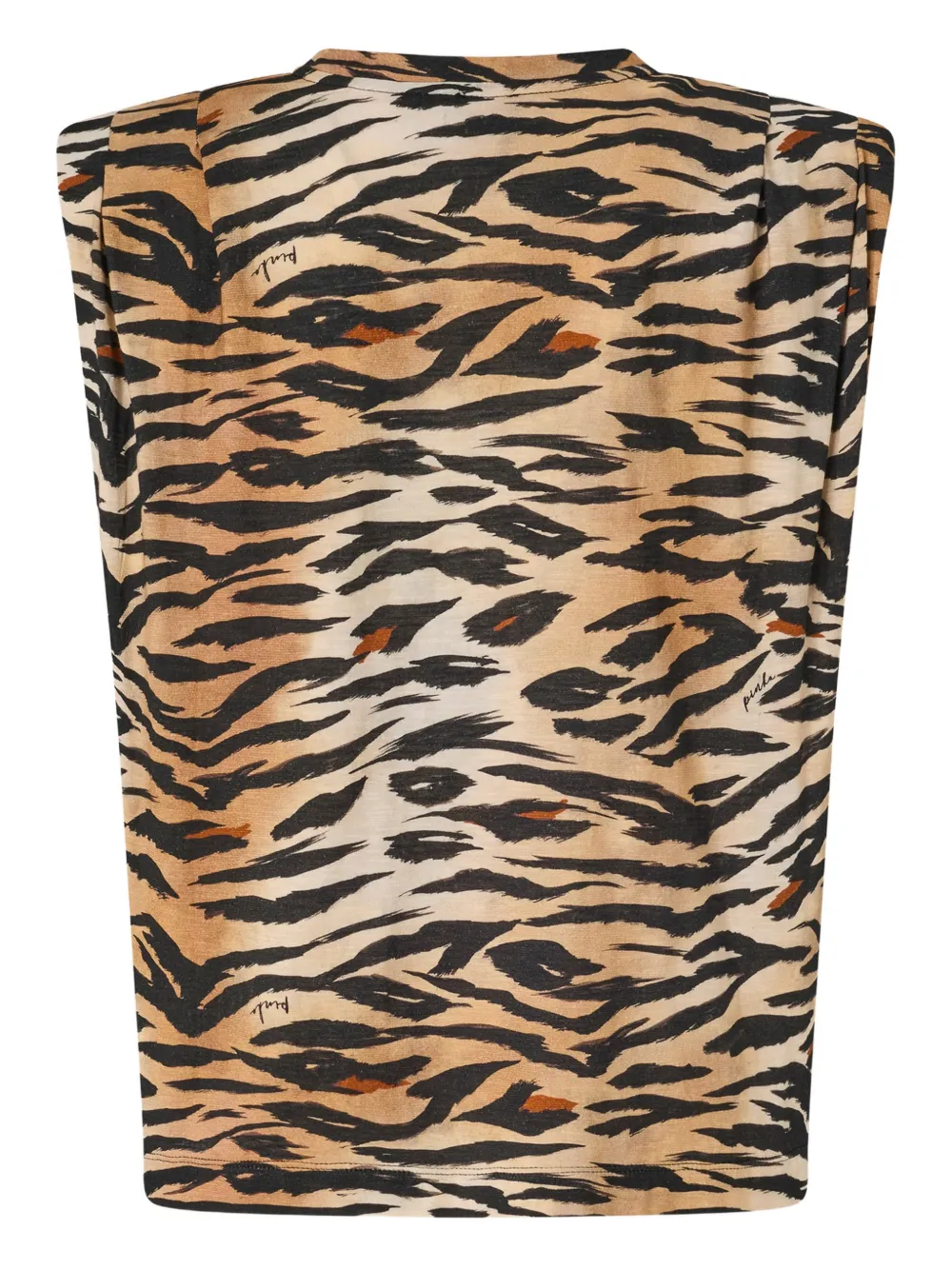 PINKO Mouwloze top met tijgerprint Bruin