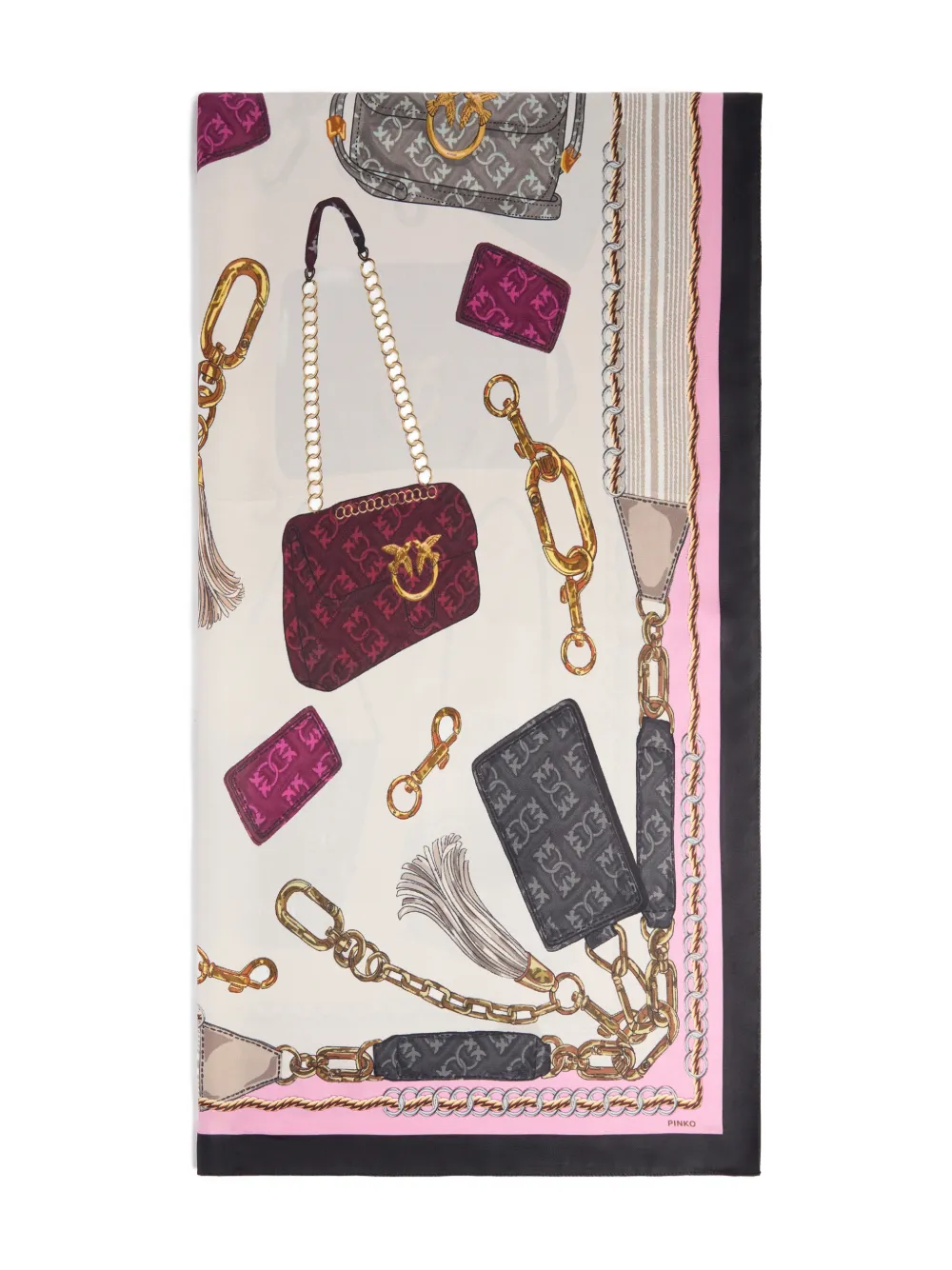 PINKO graphic-print scarf - Roze