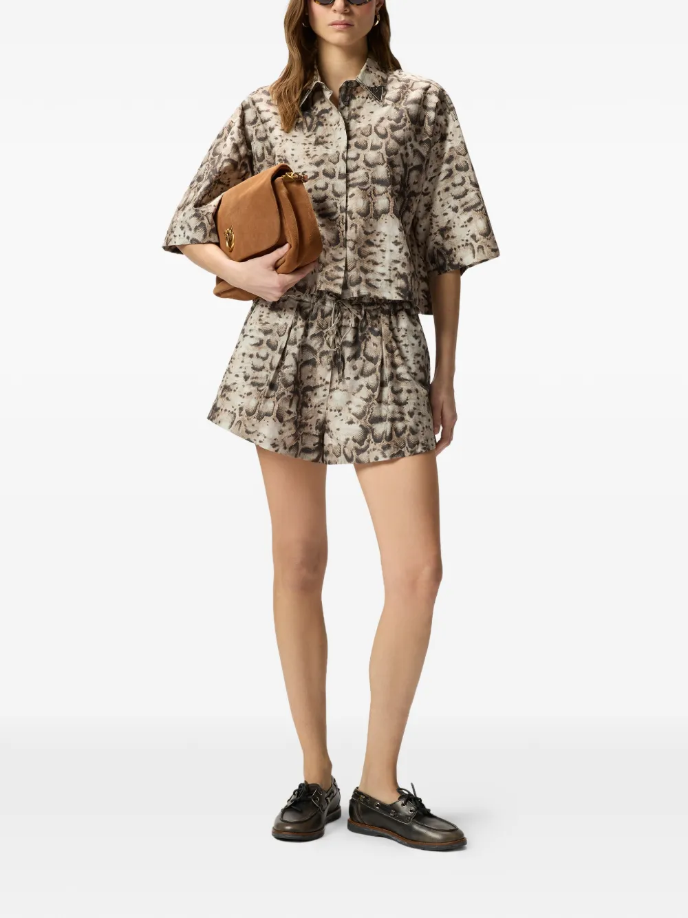 PINKO Verfraaid katoenen blouse Beige