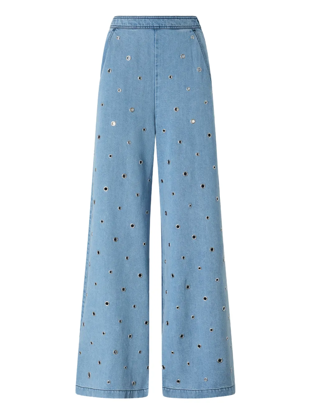 PINKO grommet-embellished palazzo pants - Blu