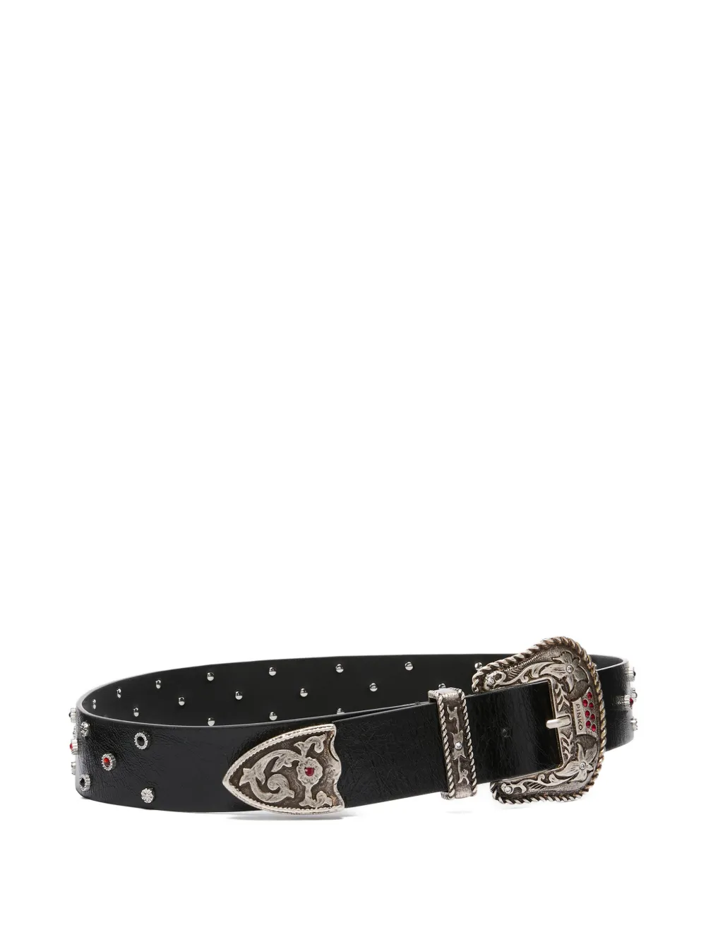 PINKO embellished buckle belt - Zwart