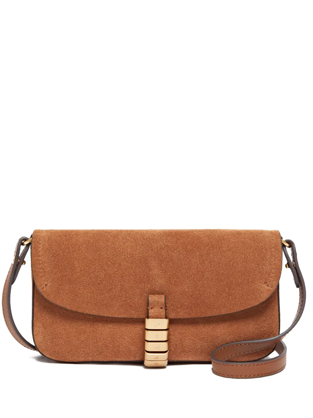 PINKO Borsa a tracolla con logo - Marrone