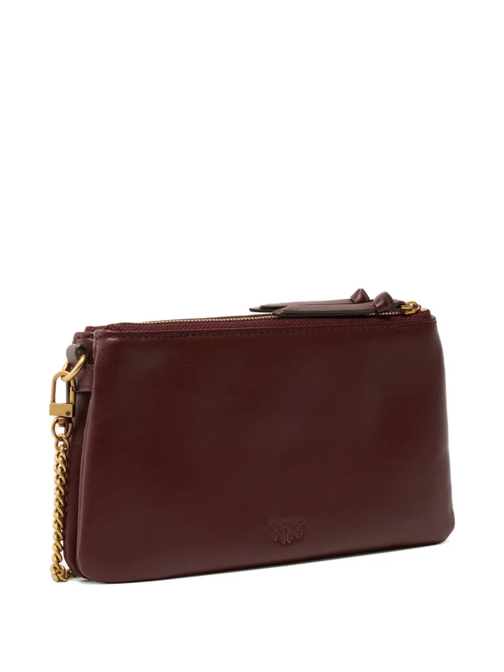 PINKO Clutch met logoplakkaat en rits - Bruin