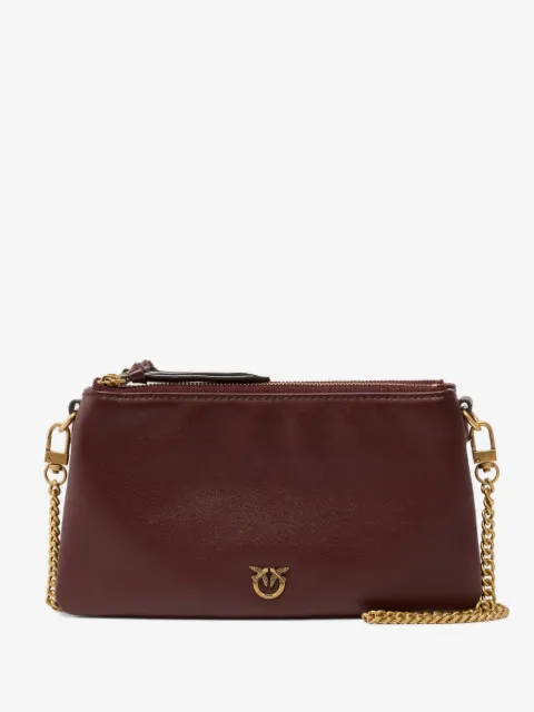 PINKO leather mini double bag with shoulder strap