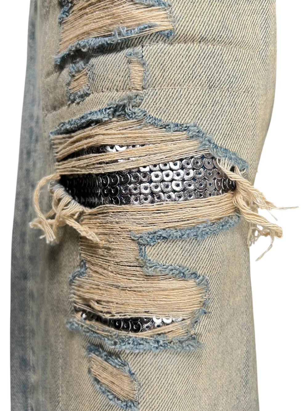 Purple Brand Jeans met riemlussen Blauw