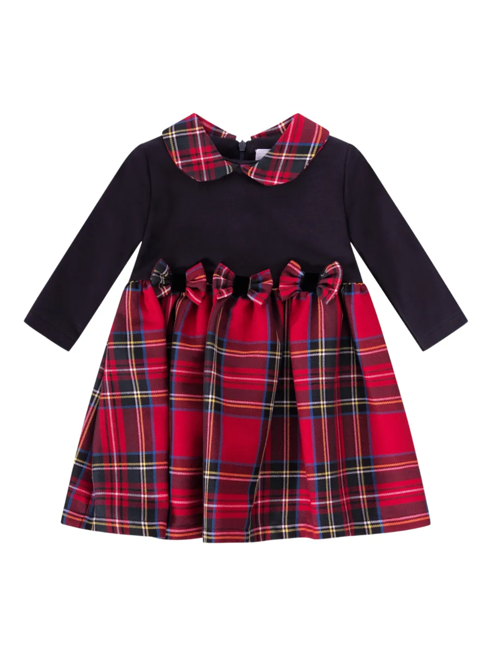 Baroni Firenze Bow-detail Checked Dress In Multi