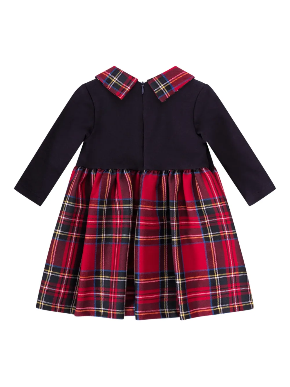 Baroni Firenze Kids Geruite jurk met strikdetail - Zwart