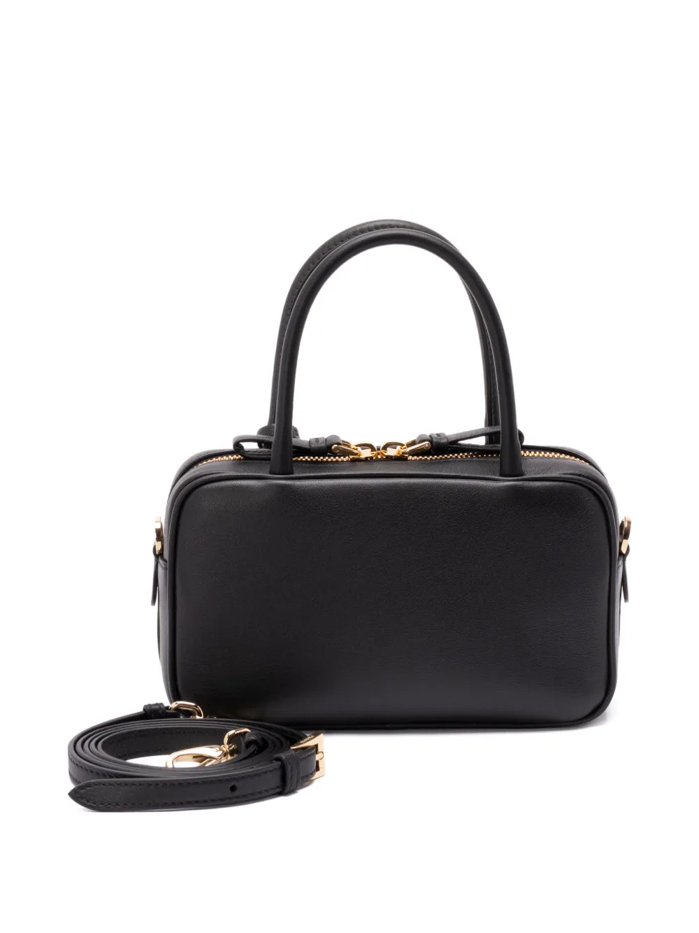 Prada triangle logo-plaque tote bag - Zwart