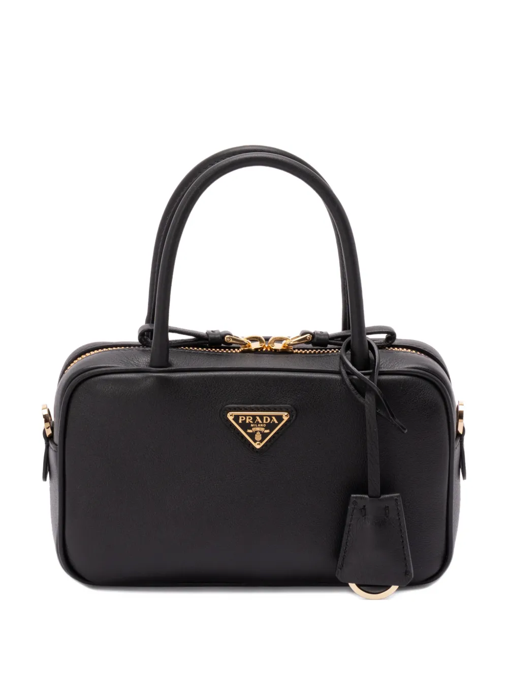 Prada triangle logo-plaque tote bag - Nero