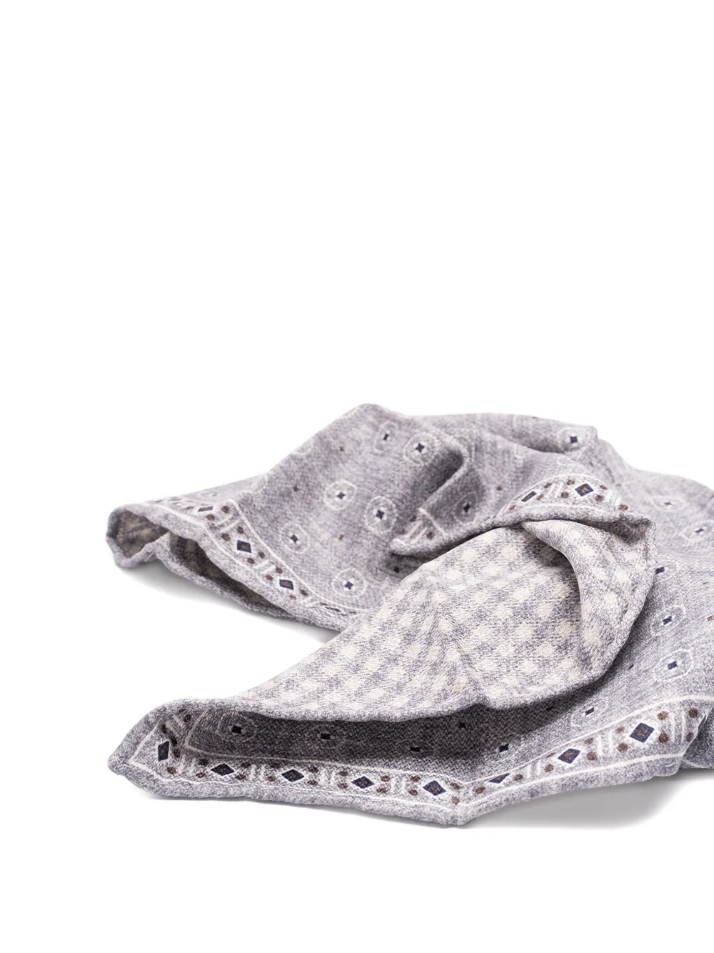 Brunello Cucinelli patterned silk scarf - Grijs