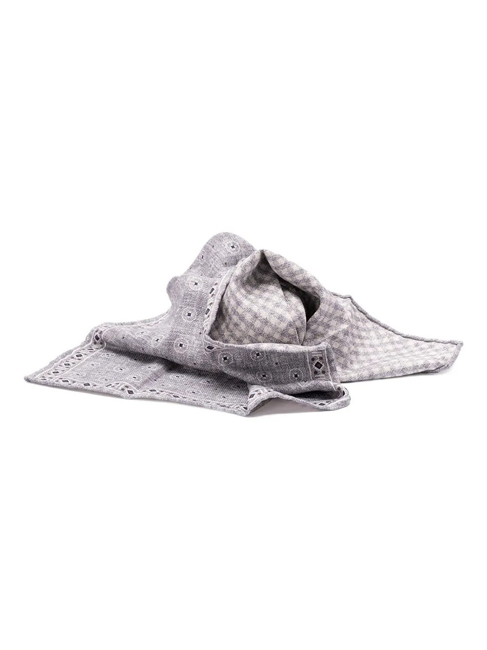 Brunello Cucinelli patterned silk scarf | Grey | Image 1