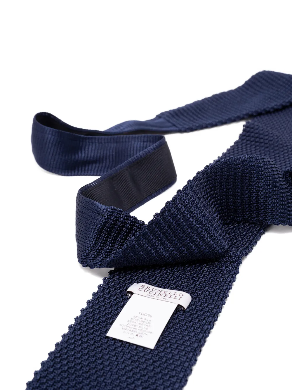 Brunello Cucinelli knitted silk tie - Blauw