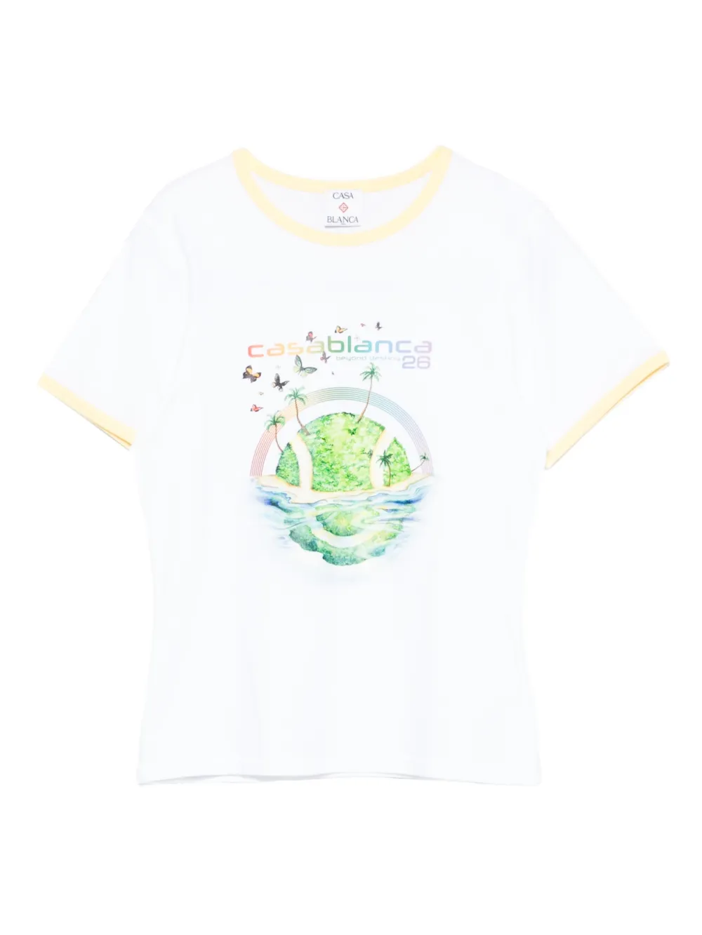 Casablanca Longline Ringer graphic-print T-shirt - Bianco