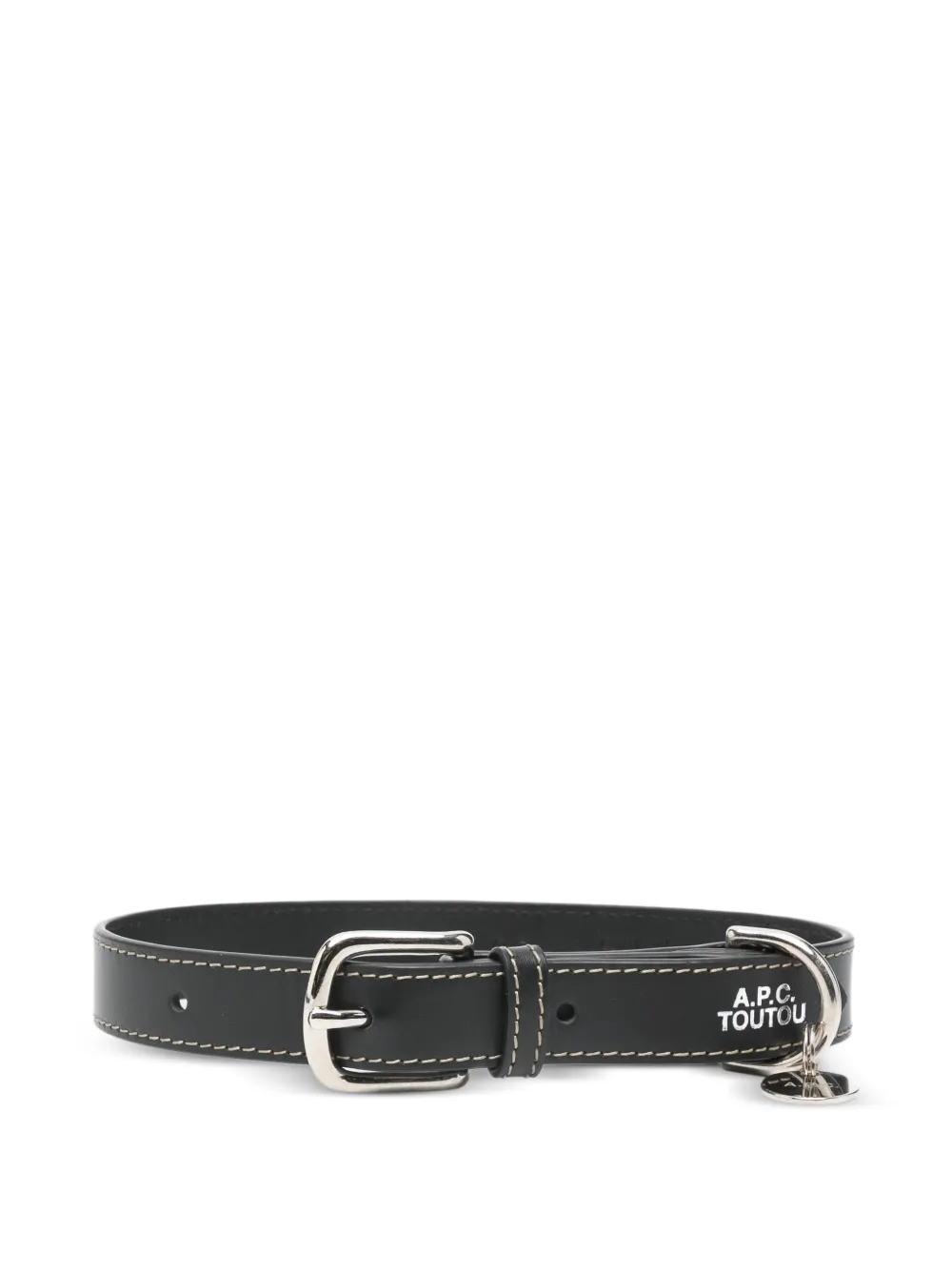 A.P.C. Toutou buckle-fastening logo-pendant dog collar - Schwarz