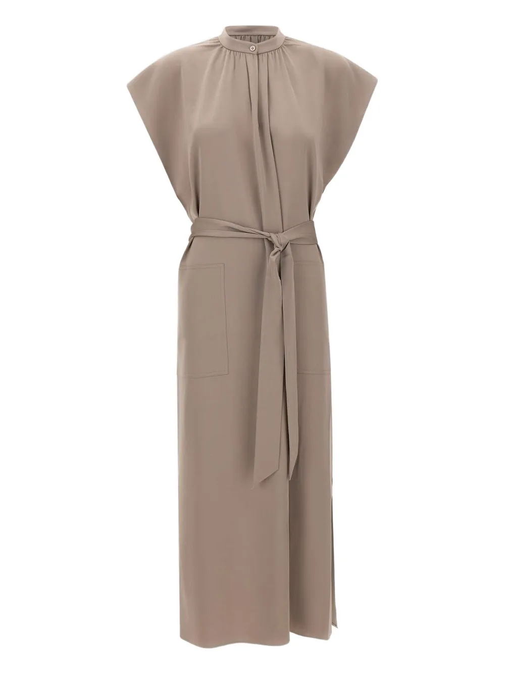 Filippa K Belted Sleeveless Midi Dress In Neutral