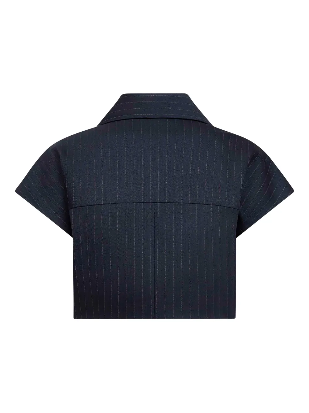 KHAITE zip-up wide-collar shirt - Blauw