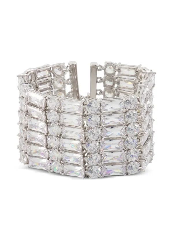 Self-Portrait Crystal Bracelet in Silver
